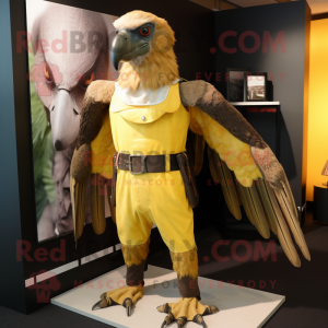 Gold Vulture maskot kostym...