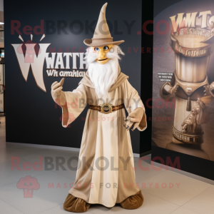 Tan Wizard mascotte kostuum...