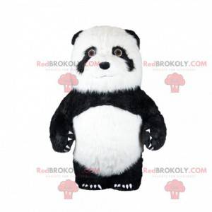 Mascota panda blanco y negro, disfraz de oso asiático -