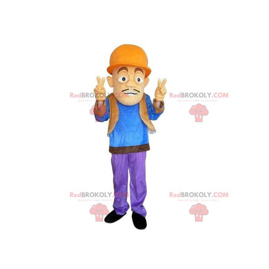 Mascotte d'ouvrier, d'homme avec un casque de chantier - Mascotte d'ouvrier, d'homme avec un casque de chantier -