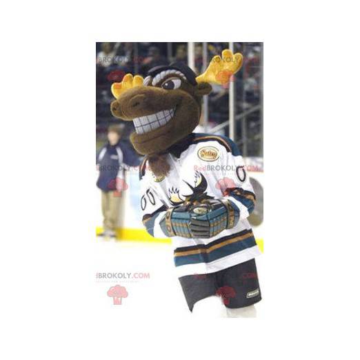 Mascotte di alce caribù marrone e giallo - Redbrokoly.com