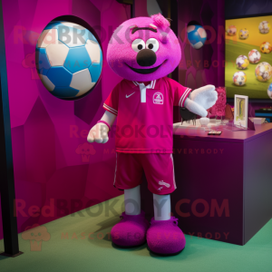 Magenta fotboll maskot...