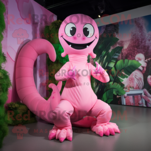 Pink Hydra maskot kostume...