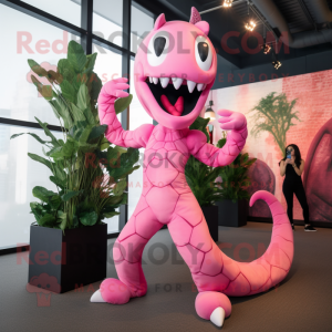 Roze Hydra mascotte kostuum...