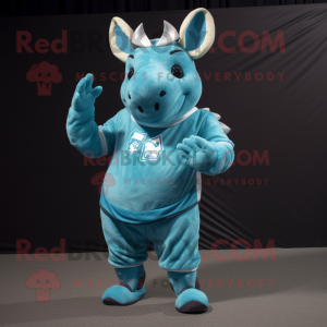 Cyan-Nashorn Maskottchen...