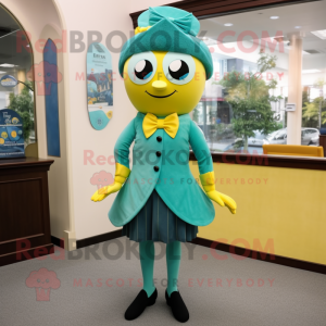 Teal Lemon mascotte kostuum...