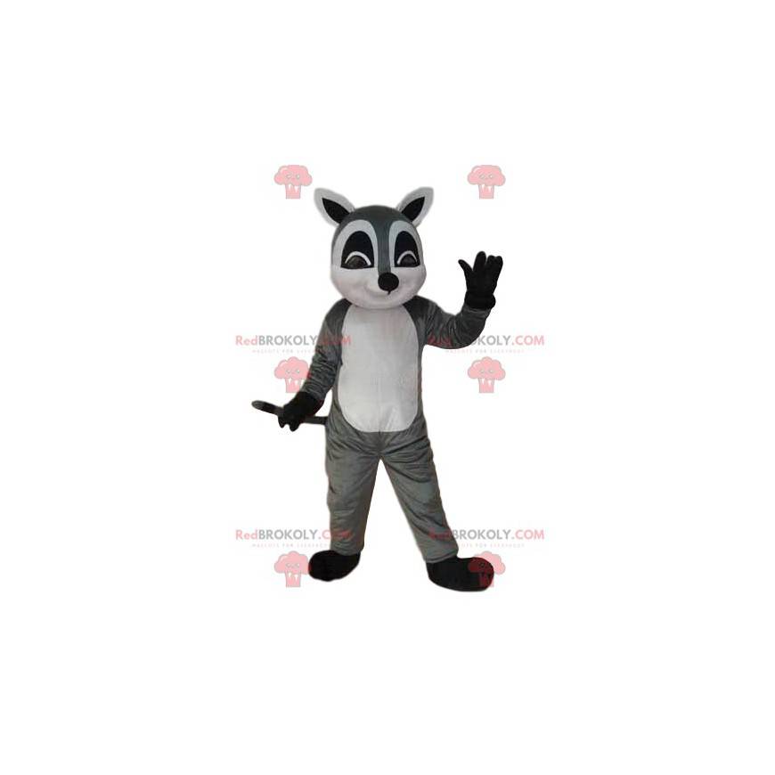 Mascote de lêmure cinza e branco, fantasia de doninha - Mascote de lêmure cinza e branco, fantasia de doninha -