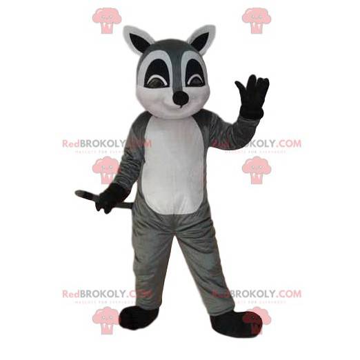 Maskottchen grauer und weißer Lemur, Iltis Kostüm -