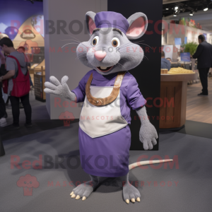 Lavender Ratatouille mascot costume character dressed with a Skinny Jeans and Necklaces