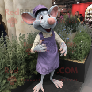Lavender Ratatouille mascot costume character dressed with a Skinny Jeans and Necklaces