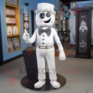 White Graveyard mascot costume character dressed with a Leggings and Cufflinks