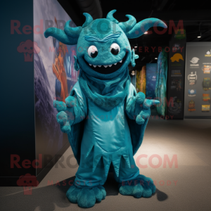 Teal Demon mascotte kostuum...