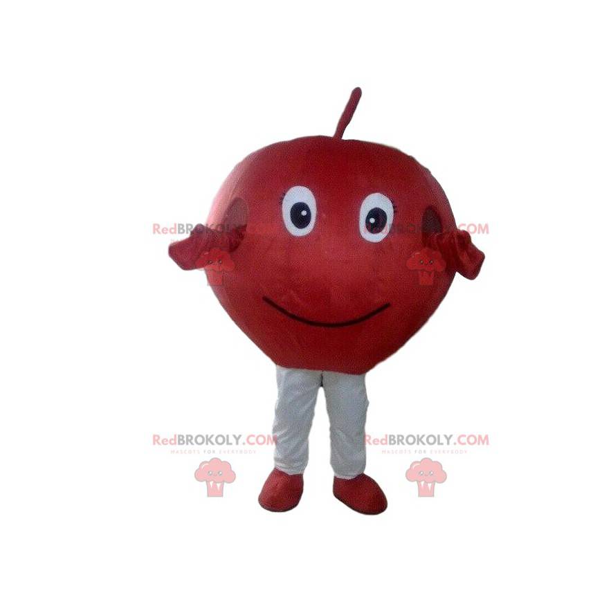 Mascotte de pomme rouge, costume de cerise rouge, fruit géant -