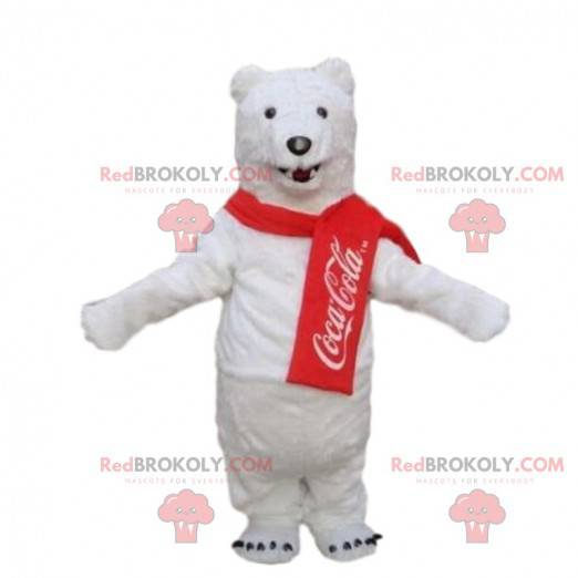 Polar bear mascot, Coca Cola costume, white teddy bear -