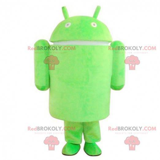 Mascota de Android, disfraz de robot verde, disfraz de teléfono