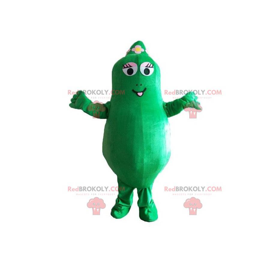 Mascote Barbalala, personagem de desenho animado verde
