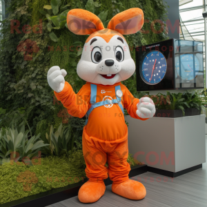 Orange Rabbit maskot kostym...