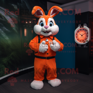 Orange Rabbit maskot kostym...