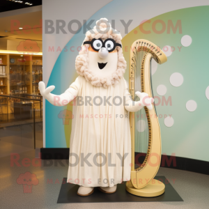 Cream Celtic Harp mascotte...