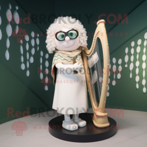 Cream Celtic Harp maskot...