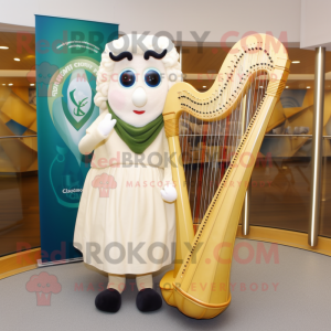 Cream Celtic Harpe maskot...