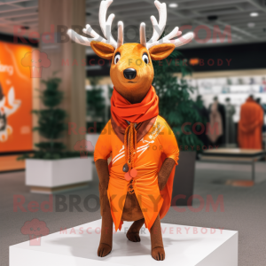 Orange Deer maskot kostym...