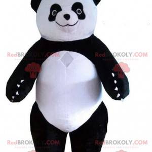 Mascote panda preto e branco, fantasia de urso asiático -