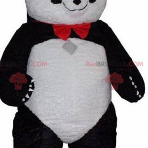 Mascota panda blanco y negro, disfraz de oso asiático -