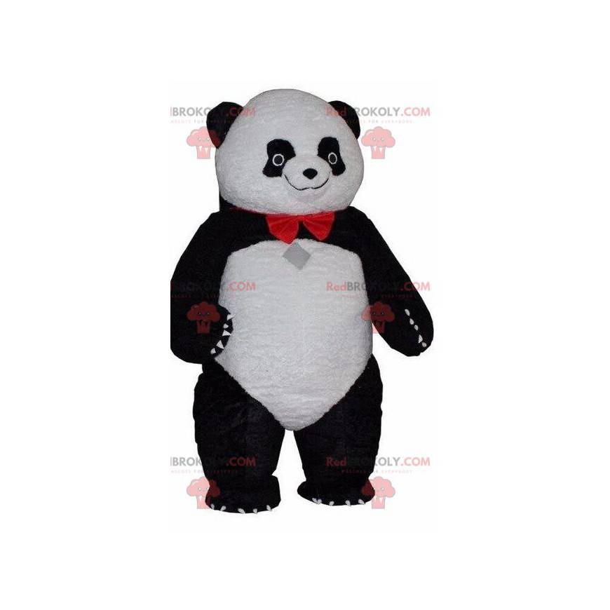 Svart og hvit panda maskot, asiatisk bjørnedrakt -