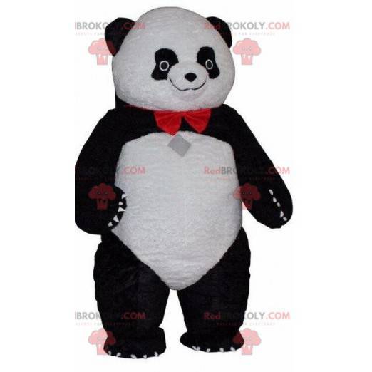 Mascotte panda bianco e nero, costume orso asiatico -