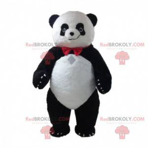 Mascotte panda bianco e nero, costume orso asiatico -