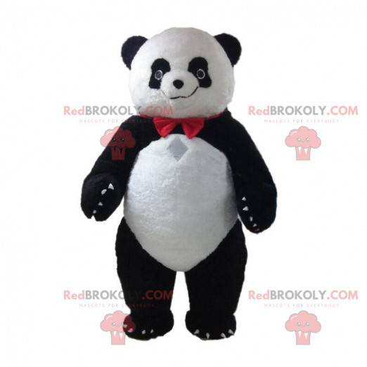 Svart og hvit panda maskot, asiatisk bjørnedrakt -