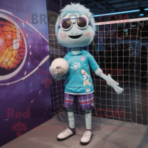 nan Volleyball Net mascot costume character dressed with a Bodysuit and Digital watches
