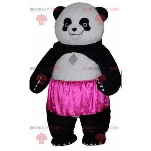Mascote panda com tutu e fantasia de urso asiático -
