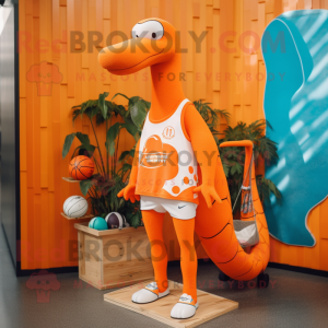 Oranje Diplodocus mascotte...