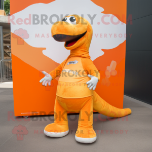 Orange Diplodocus maskot...