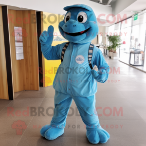 Sky Blue Turtle mascotte...