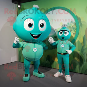 Teal groene bonen mascotte...