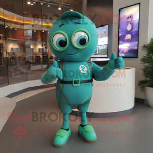 Teal groene bonen mascotte...