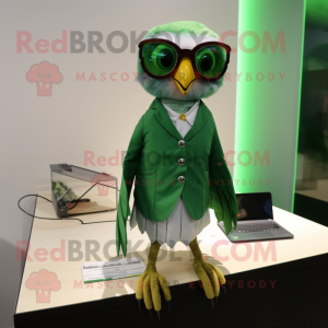 Grøn Falcon maskot kostume...