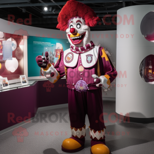 Maroon Clown maskot drakt...