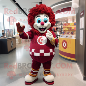 Rödbrun clown maskot kostym...