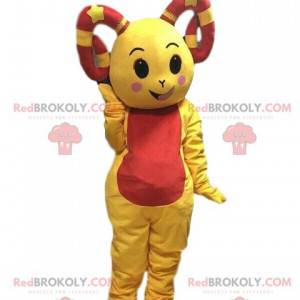 Yellow sheep mascot, goat costume, yellow ram - Redbrokoly.com