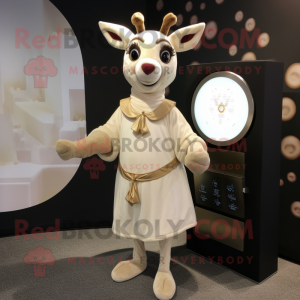 Cream Deer mascotte kostuum...