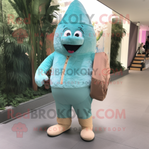 Cyan Ice Cream Cone maskot...