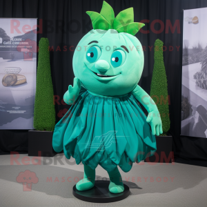 Teal Cabbage Leaf mascotte...