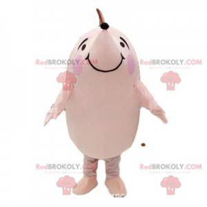 White and pink hedgehog mascot, hedgehog costume -