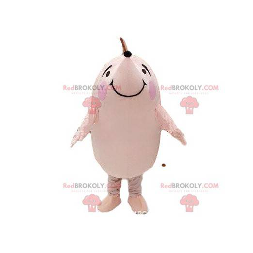 White and pink hedgehog mascot, hedgehog costume -