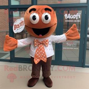 Rust Bagels mascot costume character dressed with a Poplin Shirt and Bow ties