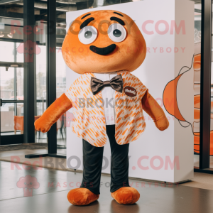 Rust Bagels mascot costume character dressed with a Poplin Shirt and Bow ties